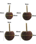 Five Piece Set Spherical Sandpaper Flap Wheels With 6mm Shank For Rotary Tools Polishing Ball Shapes 20mm 30mm 40mm 50mm Heads
