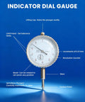Pro Grade Disc Brake Rotor Gauge For Runout And Flatness Check, 0.01 mm Precision Dial Indicator with labeled components