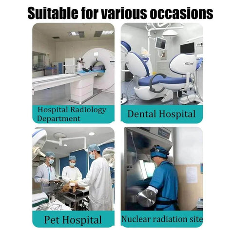 Heavy Duty Radiation Shield Lead Apron For Medical And Dental Use with 0.5mm Pb, shown in clinics and nuclear sites
