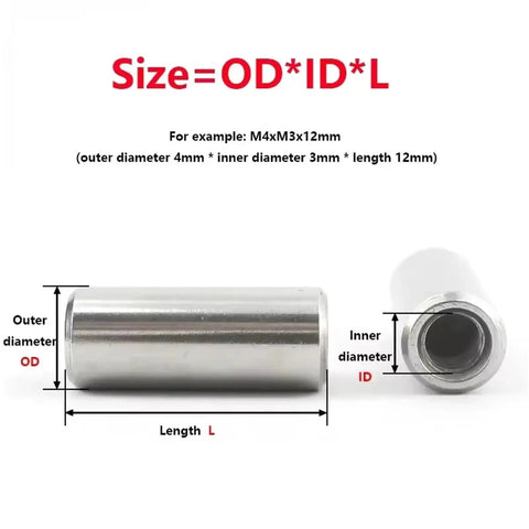 Diagram of 304 Stainless Steel Internal Thread Locating Dowel Pins Set With Single Hole For Precise Alignment Cylindrical Pin Dowels