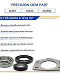 2 Piece Axle Bearing And Seal Kit With Drum Brake For Jeep Wrangler Wagoneer CJ TJ XJ J10 Dana 44 Rear 1997 Through 2006 Replacement OEM Style Premium Aftermarket Parts