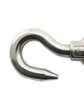 Close-up of a built tough 304 stainless steel hook of the M12 adjustable wire rope tensioners for securing cables.