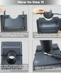 Slick Grey AC Line Set Cover Kit For Interior Walls showing step-by-step installation instructions for HVAC conduit shield.