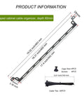 U-shaped 60mm deep heavy-duty rack lacing bar dimensions, part of Heavy-Duty 0.5U Server Rack Cable Lacing U-Bar set.