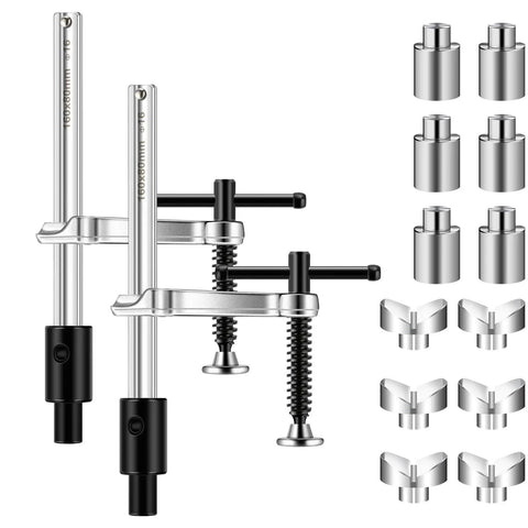 Heavy Duty Welding Fixture Set With T-Handle Clamps And 2 Fixtures Plus 12 Pins For 5/8 Inch Welding Tables, V-Groove Fixturing