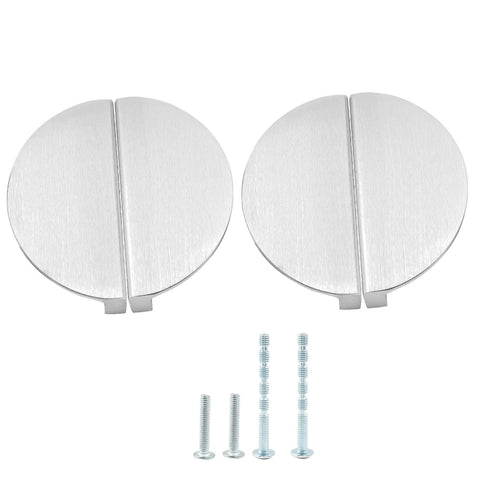 Four Pack Half Moon Drawer Pulls In Brushed Nickel Aluminum, Semicircle Handles, M4 Screws, Front View