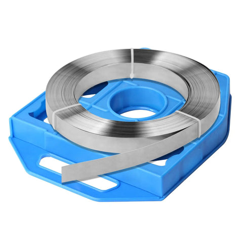 Heavy Duty 304 Stainless Steel Strapping Band Coil Three Quarters Of An Inch By Ninety Five Feet Tensioner Strap in PVC Box
