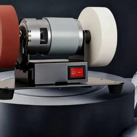 Heavy Duty Table Bench Grinder With Polishing Wheels And Sharpening Stone For Swift Project Repairs Tough As Nails Metal Body with power switch