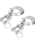 Heavy Duty Lifting Clevis Chain Hook Set, 304 Stainless Steel 360 Rotating Safety Latch, hooks with safety latches.
