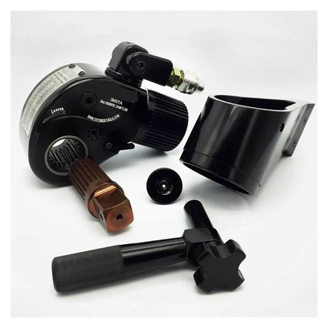Heavy Duty Hydraulic Torque Wrench One Point Five Inch Square Drive 742 To 7420 Nm Range parts showing durable aluminum and steel components.