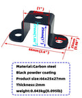 Six Pack 1x1 Inch Square Tube Strap Clamps Heavy Duty Steel U Bracket For Mounting Black 2mm Thick Design Prevents Pipes From Twisting Or Slipping Ideal For Indoor And Outdoor Use, 66x25x27mm