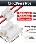 500 Pack 2 Pin 10A 220V Push Wire Connectors Quick Connect Spring Terminal Blocks For LED Strip Lights DIY Friendly No Solder Easy Install Barrier Block Wiring Clamp Durable White PVC Insulated with wiring diagram