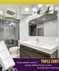Triple Paddle Rocker Decorator Switch With Ground Terminal And Clamp-Type Back Wiring Copper Contacts Single Pole Residential Grade 15A 120V To 277V White in bathroom
