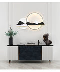 Heavy Duty Metal Wall Sconce With Three Setting Color Switch Led Lighting For Living Room And Bedroom above a modern console table.