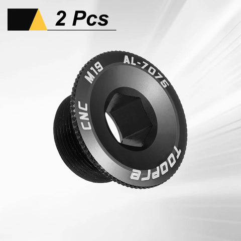 Two Pack M19 Bike Crank Cover Screws Aluminum Alloy Crank Fixing Bolts For Mountain Bike Crankset Arm Chainring Screws Black