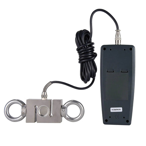 Digital Force Gauge Push Pull Meter With External Load Cell Sensor 1000 kgf Capacity, 9800 N, 2200 Lbf, Peak and Track Modes, 0.01 kgf Resolution, 0.2 Percent Accuracy, N Kg Lb Units, Built For Pros And Daily Use, with external load cell and cable