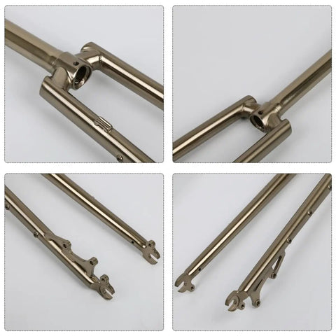 Rigid Front Fork For 700C Road Bikes One Eighth Inch Straight Tube Chrome Moly Steel With Disc Brake Mounts 9x100mm Quick Release