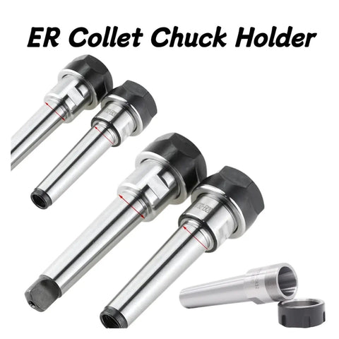 Solid 1 PC ER Collet Chuck Holder For CNC Tooling With High Hardness Precision Thread And Smooth Surfaces in various sizes.