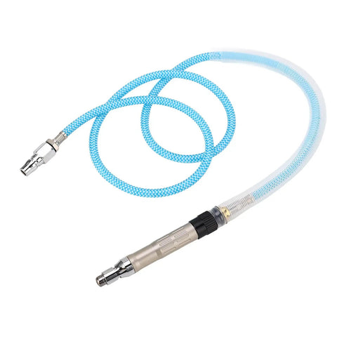 Professional Pencil Die Grinder 70000 RPM Pneumatic Air Polisher hose with braided blue cover and metal fittings.