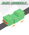 Four Piece 3.5mm Pitch Spring PCB Terminal Block Connector 3 Pin Pluggable Male Female Plug And Play Wiring Terminals Easy Assembly