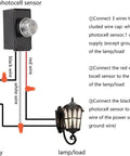 Wiring diagram for 2 Pack Dusk To Dawn Outdoor Lighting Sensor Switch With Wall Plate 120 To 277 Volt for exterior security lighting setup.