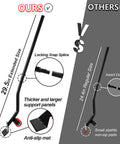Comparison of furniture dolly features; highlighting locking snap splice, anti-slip mat, and extended size for moving ease.