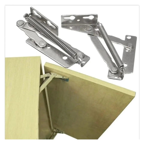 Two Piece 80 Degree Sprung Hinge Cabinet Stay For Lift Up Doors Built To Last Steel With Plated Finish Easy Screw Installation