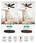 Low Profile 42 Inch Ceiling Fan With Lights No Fuss Quiet DC Motor Remote And App Control Reversible 6 Speed Dimmable LED
