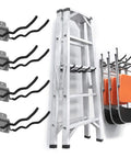 Heavy Duty 12 Inch Wave Garage Hooks 4 Pack Wall Mount Tool Organizer for ladders and chairs in garage