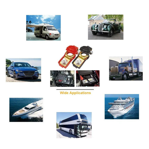 2 Pairs Car Battery Terminal Clamps Connectors With Plastic Covers For Top Notch Contact And Corrosion Resistance, Negative And Positive