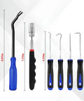 11 Piece Car Carbon Steel Precision Hook And Pick Set With Magnetic Telescoping Tool Kit Gearhead Favorite Gasket Scraper And Hose Puller Remover For Automotive Electronic Maintenance Blue measuring sizes.