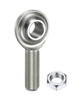Heavy-Duty Rod End Bearing 5/8 Inch Bore 5/8-18 UNF Right Hand Thread 1045 Steel Housing With Jam Nut For Smooth Motion In Mechanical Linkages And Angular Misalignment Up To 13 Degrees.