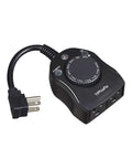 Outdoor Timer Outlet With Dusk To Dawn Sensor, Weatherproof Exterior Power Switch, Two Grounded Outlets, 15A 0.5HP, ETL Listed