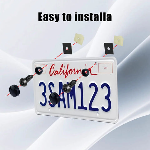 Anti Theft License Plate Screws Kit Heavy Duty Stainless Steel Security Bolts For Car Tag Frame Holder M6 displayed with license plate