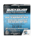 Mercury Outboard 4-Stroke Oil Change Kit For 40HP 50HP 60HP Includes Three 1L Bottles Of 25W-40 Marine Engine Oil Premium Filter