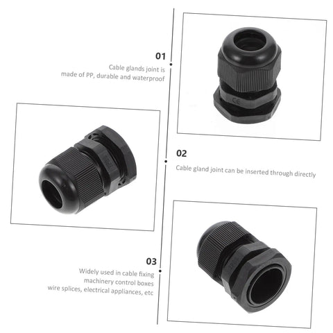 100 Piece Cable Connectors And Glands Kit Made From PP Material For DIY Friendly Setup, showing waterproof wire gland joints detail.