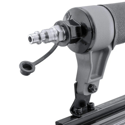 Close-up of the air connector on the Straight Shooter Pneumatic Brad Nailer 18 Gauge for efficient fastening.