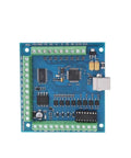 Green 4 Axis 100KHz USB Motion Control Board With Pendant Handwheel MPG for CNC systems showing circuit layout and connectors.