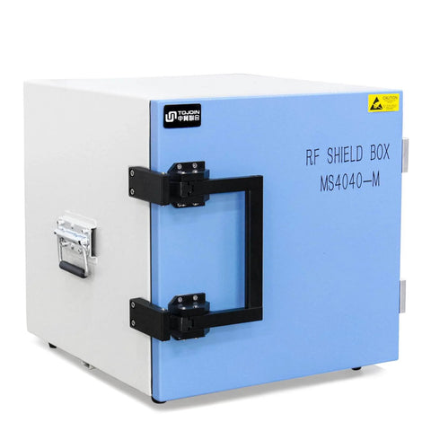 Pro Grade RF Shield Box 0.8-8 GHz Manual Shield Chamber With Cooling Fan Five RF Baffles And EMI Filter, side view