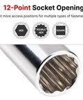 3/8 Inch Drive 18 mm Semi Deep 12 Point Socket With Durable Chrome Plated Finish And Large Stamped Markings for fasteners