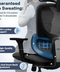 Heavy Duty Ergonomic Mesh Office Chair For Tall Folks With 4D Armrests 2D Headrest 135 Degree Recline Locking Swivel Seat Lock