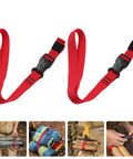 Beefy Outdoor Nylon Luggage Straps With Quick Release Buckle 1.5m Heavy Duty Camping Tie Down Straps securing gear.