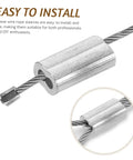 Kick Ass Heavy Duty Aluminum Cable Sleeves, Eight Shaped Snare Wire Ferrules For USB C Charger Ends And Phone Cords, detailed view of aluminum sleeve with wire.