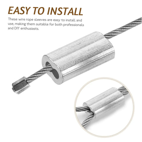 Kick Ass Heavy Duty Aluminum Cable Sleeves, Eight Shaped Snare Wire Ferrules For USB C Charger Ends And Phone Cords, detailed view of aluminum sleeve with wire.