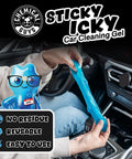 Sticky Icky Car Cleaning Gel With Green Apple And Strawberry Scent Fast Detailing Kit used on car interior