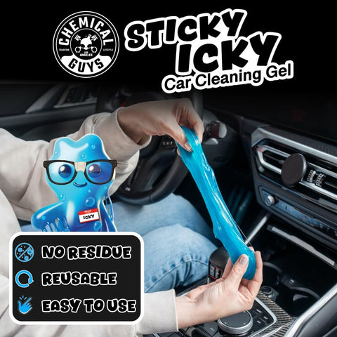 Sticky Icky Car Cleaning Gel With Green Apple And Strawberry Scent Fast Detailing Kit used on car interior