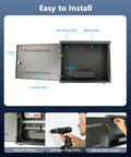 Heavy Hitter Black Lockable Steel Security Camera Box Crafted From Dust Proof Metal Housing For Cctv Outdoor Wiring Equipment Storage Universal Fit interior with lock, hinges, mounting holes, and cooling vents.
