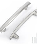 20 Pack Brushed Nickel Cabinet Pulls 5 Inch Arch Curved Drawer Handles and screws, durable aluminum alloy, modern minimalist design