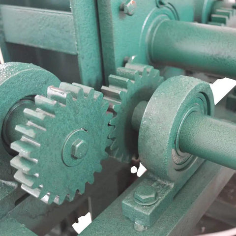 Close-up of gears and rotor in Badass Heavy Duty Electric Tube Pipe Bender Precision Roller Press, showcasing durable metal construction.
