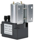Dc 12 Or 24 Volt Mini Vacuum Pump With Integrated Mount, 10 Watt portable electric diaphragm compressor side view.